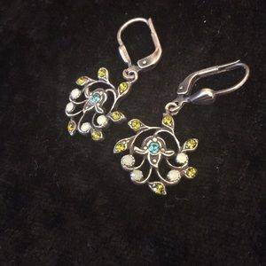 silver floral earrings